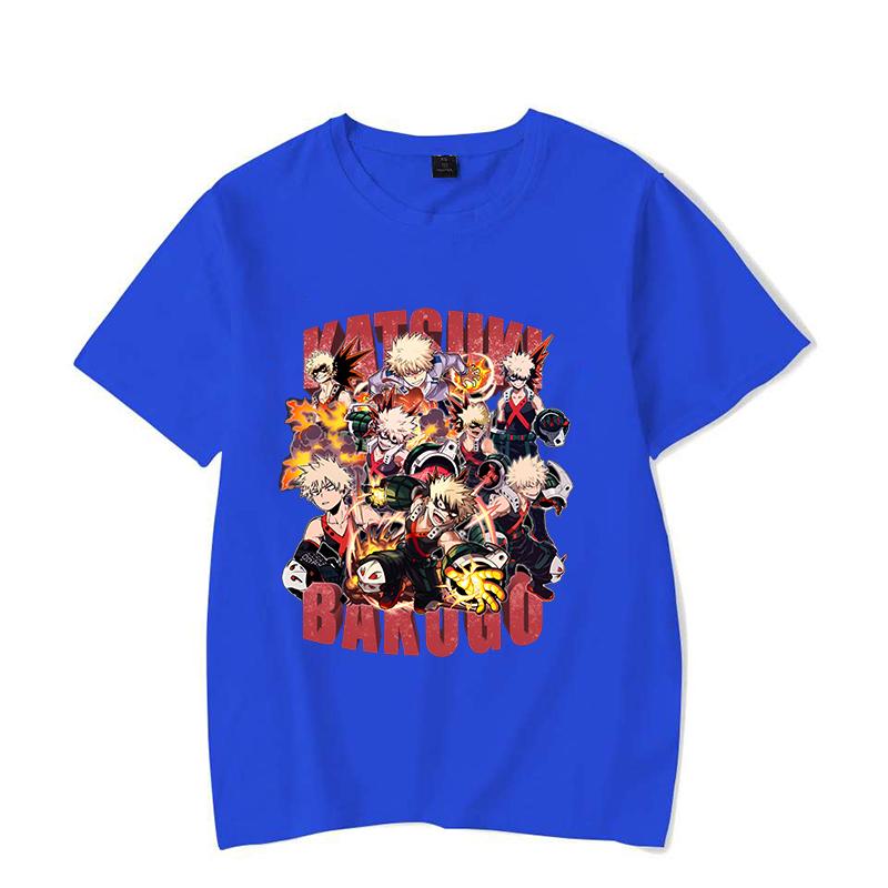Hot Anime Bakugou Katsuki Printed Women Men Fashion Y2k Short Sleeve Tee Shirts Round Neck Casual Summer Cool Shirt