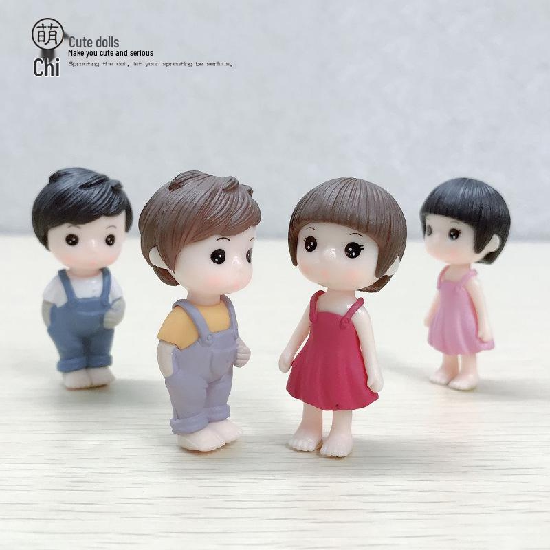 PVC Figure Doll: Car Ornament, DIY Succulent Micro Landscape, Cake Decoration, Strap Couple Toy