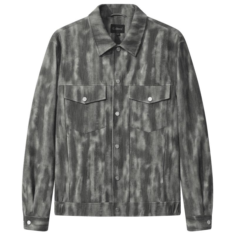 

CABBEEN Men s Faux Tie-Dye Jacquard Winter Jacket 2XL