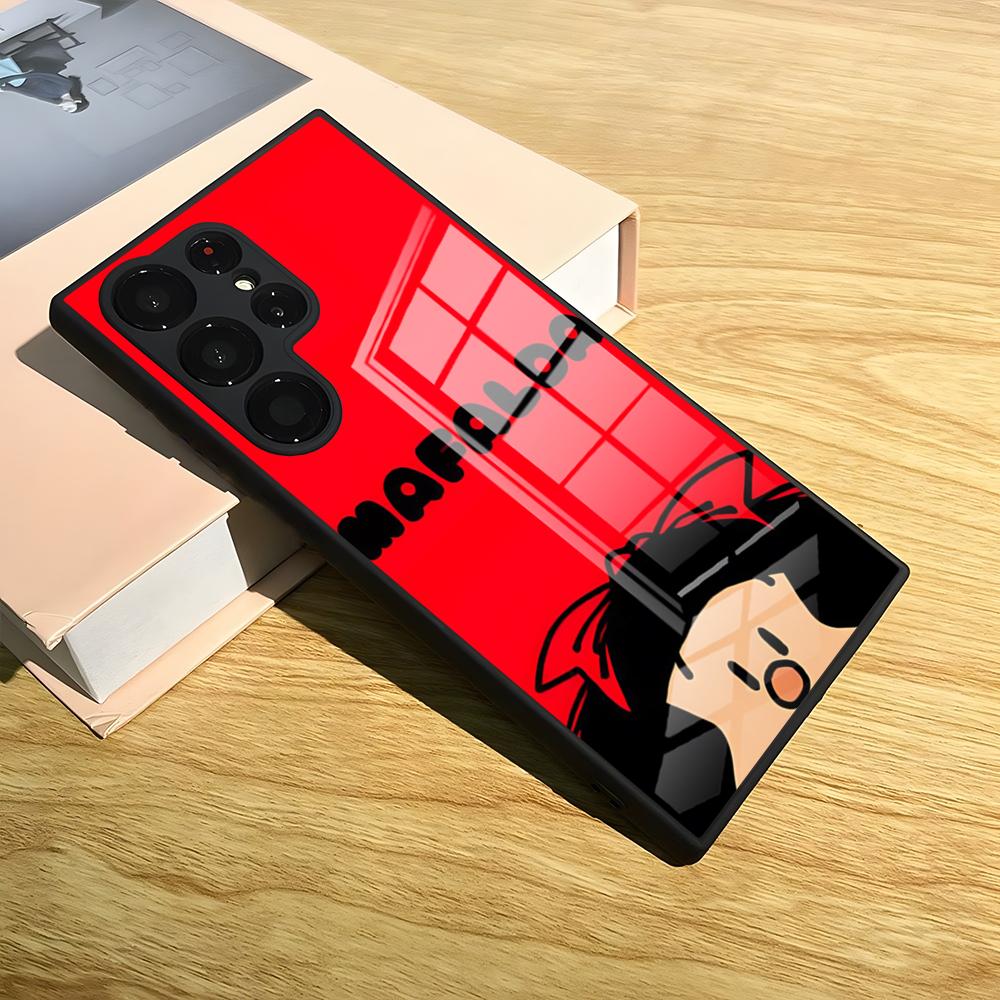 Cartoon Mafalda Cute Phone Case For Samsung S26 Ultra S24 25 Fe S22 S20 S23 21 Plus A54 A34 A53 A16 Glass Cover