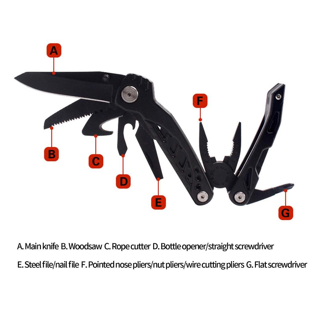 Stainless Steel Folding Knife Folding Knife Outdoor Mountaineering Camping Portable Tool Multi Functional Folding Pliers