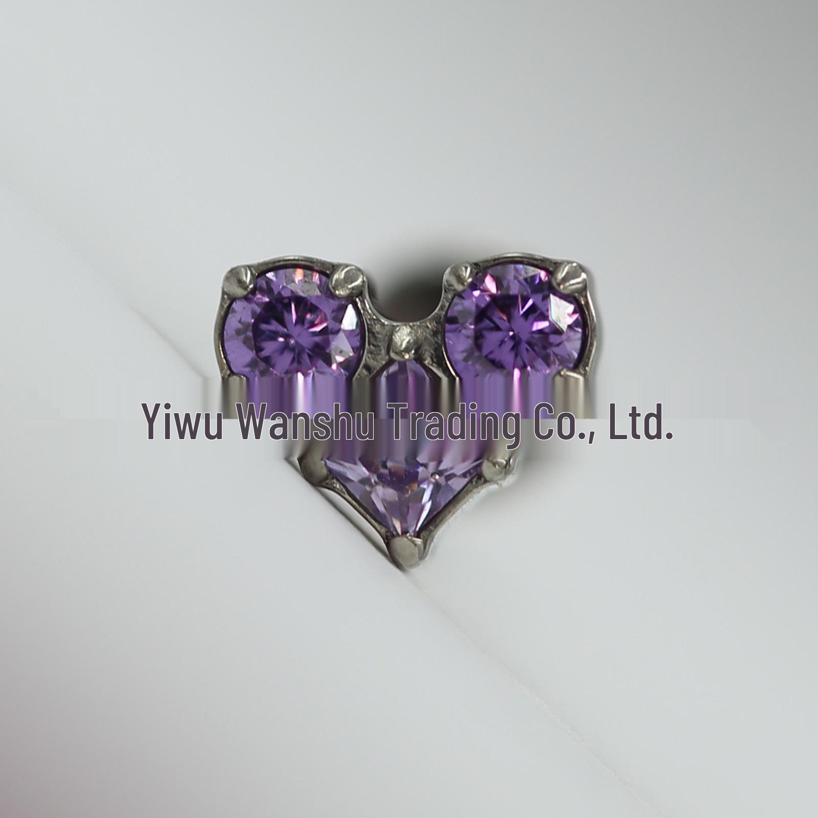 

Титановый имплантационный пирсинг-пусет в форме сердца ASTM F136 для пирсинга губы, носа, языка, хряща уха и мочки уха с внутренней резьбой. 1.2mm x 6mm