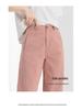 Xinge Retro Pink High-Waist Wide-Leg Jeans for Women - Slim Fit, Spring & Fall.