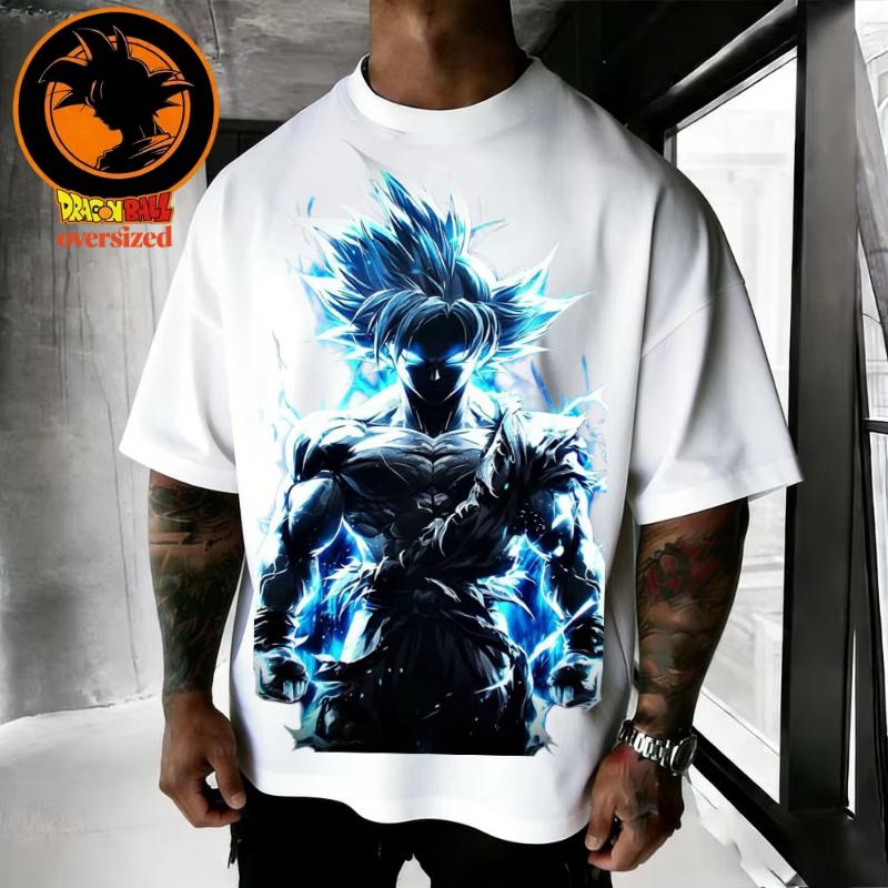 2026 Summer Dragon Ball Retro Pure Cotton Mens Tshirt Wukong Printed Oversized Casual Shirt Unisex Parentchild Suit