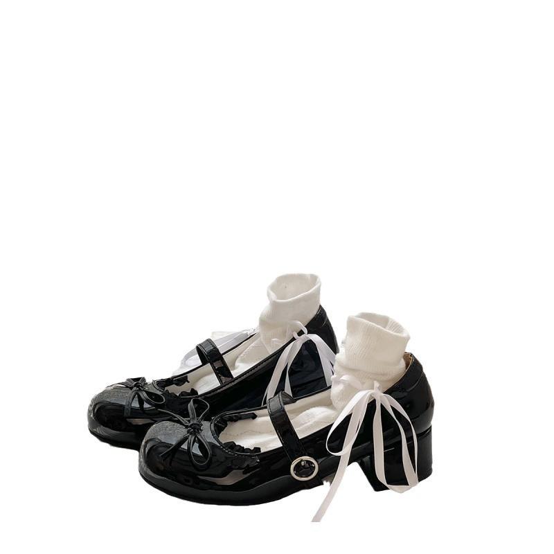 Summer Ice Cream Color Shoes Women's 2025 New Thick Heel Non-slip Mary Jane Small Leather Shoes Lolita JK Single Shoes