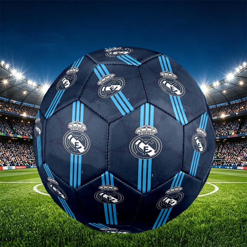 Real Madrid Print Size 5 Soccer Ball, PU Wear Resistant Football for Match Training and Daily Practice, Birthday Gift for Soccer Fans