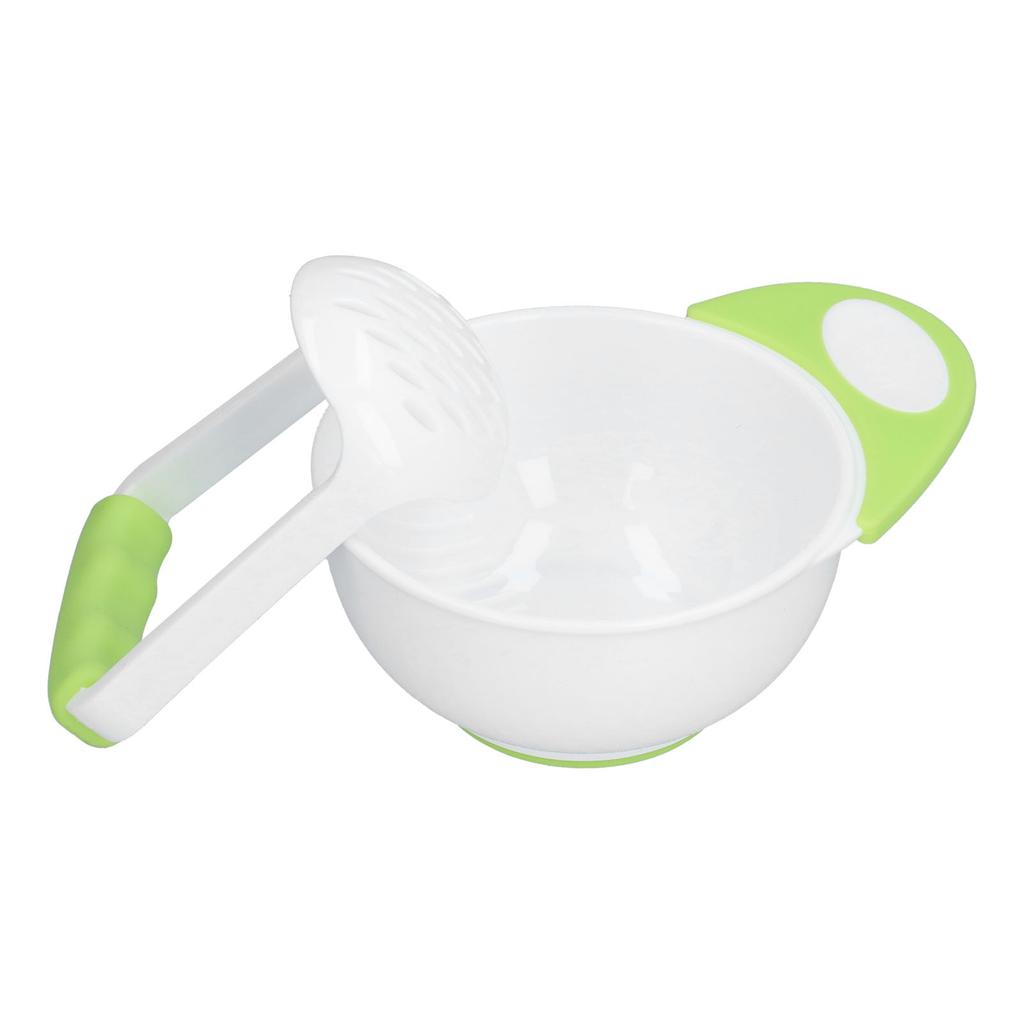 Baby Food Masher Bowl Set Non Slip Long Bowl Handle Fruit Vegetable Puree Mash Bowl with Grinding