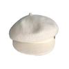 Women Beret Hat Solid Color Dome Top Style Painter Hat with Short Brim Warm Headwear Winter Fashion Accessory