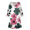 Women's Summer Dress Loose V Neck Three-quarter Sleeve Sundress With Pockets Dress