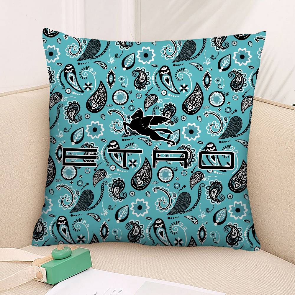 Fashion Design E-Etros Pillow Case Square Double‑Sided Print Cushion Case For Sofa Home Bedchamber Decor Gift