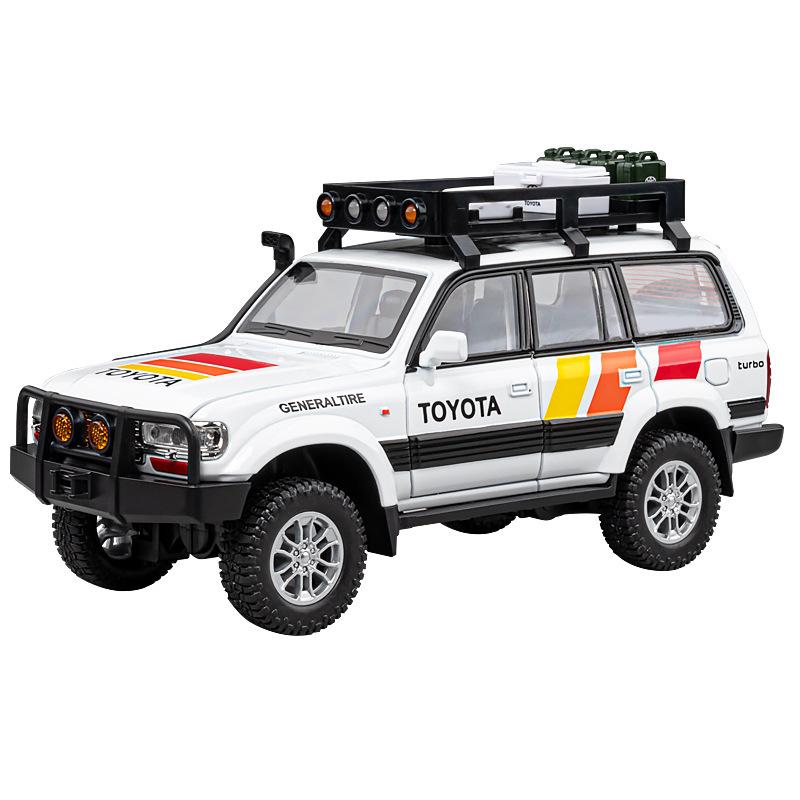 1/24 Toyota Land Cruiser LC80 Legierungsauto Modell Diecast Metall Spielzeug Geländewagen Automodell Simulation Sound und Licht Kinder Geschenk