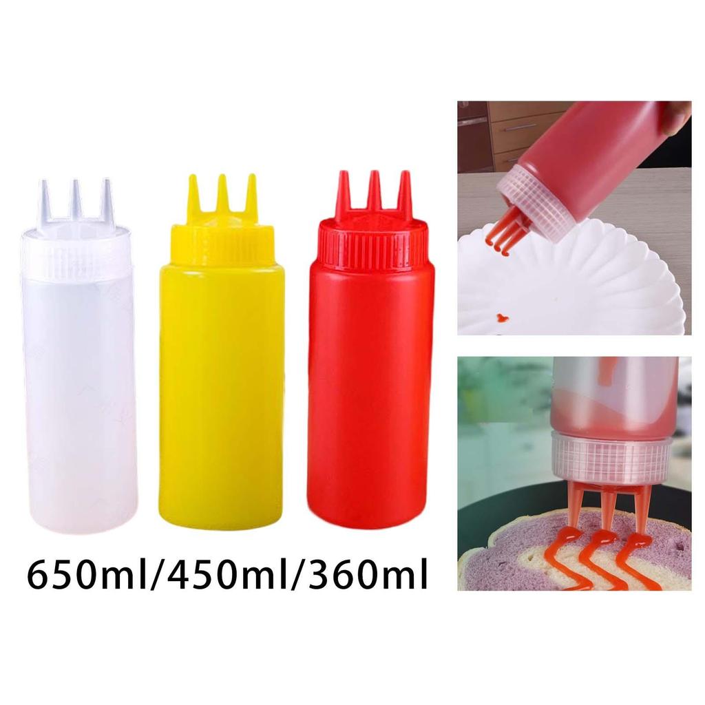 Ketchup Bottle Press, Container with Three Holes for Outdoor Restaurants