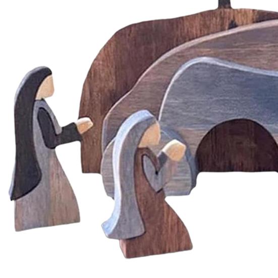 Wooden Empty Tomb Easter Decorations Jesus Resurrection Scene Table Sign Home Office Tabletop Religious Ornament Christian Gifts