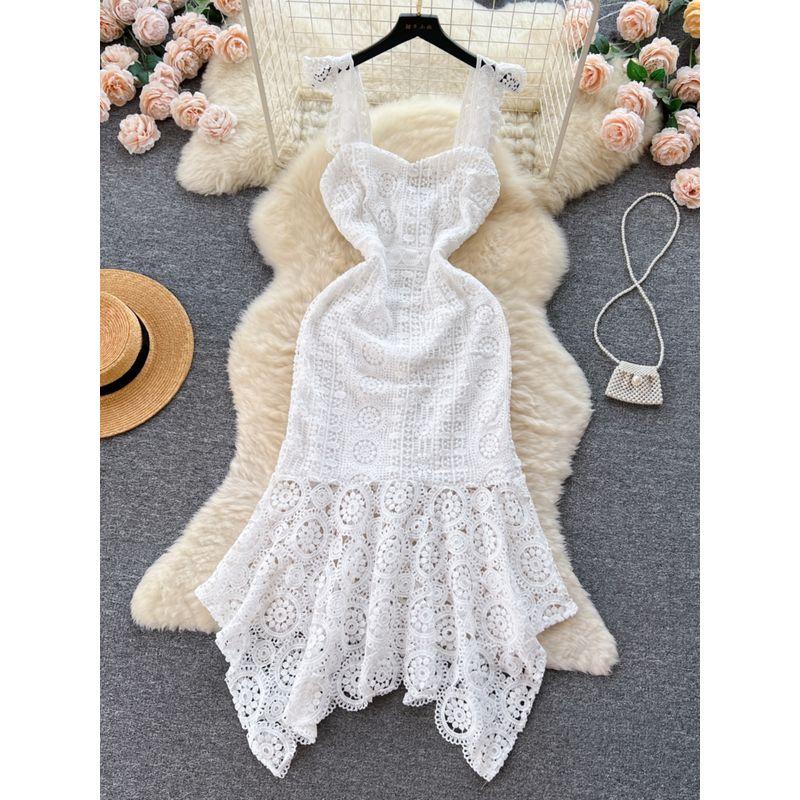 Socialite Style Women's Summer Lace Crocheted Sling Dress