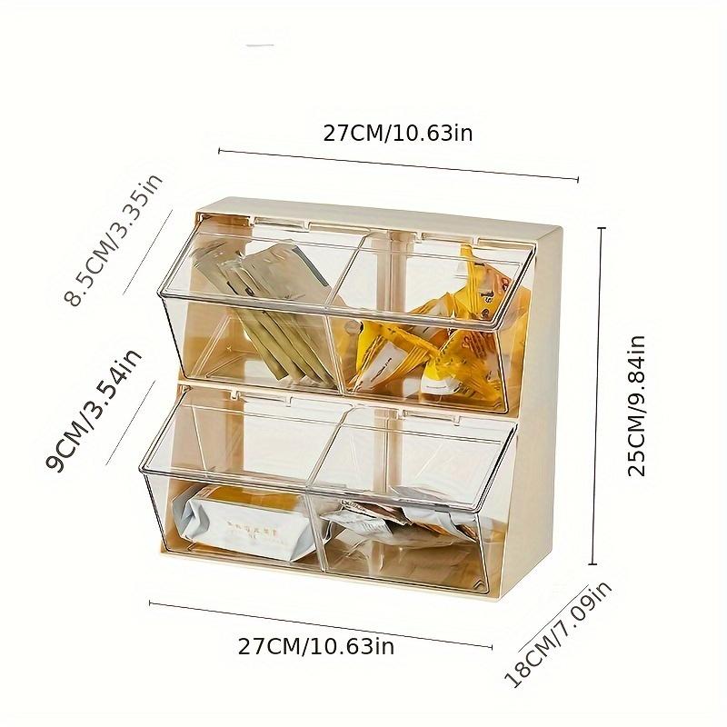 1шт прозрачный настольный флип-пылезащитный чайный пакетик ящик для хранения кофе дома офиса чайной комнаты органайзер для разных предметов 2198₽