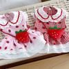 Fashion Cute Pet Strawberry Dress Breathable Soft Cat Skirt Thin Design Pet Summer Clothes Pet Party
