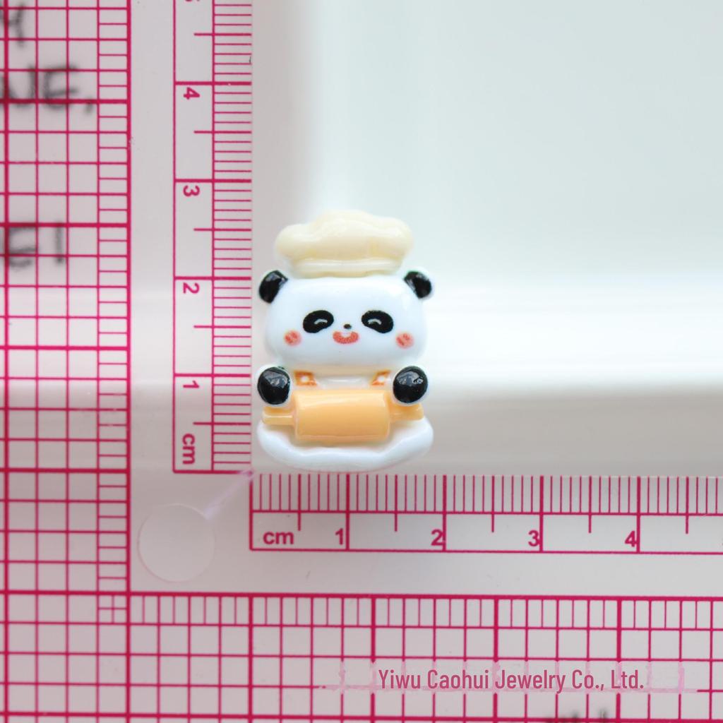 Panda Bread Toast DIY Cream Glue Cartoon Food Resin Jewelry Accessories