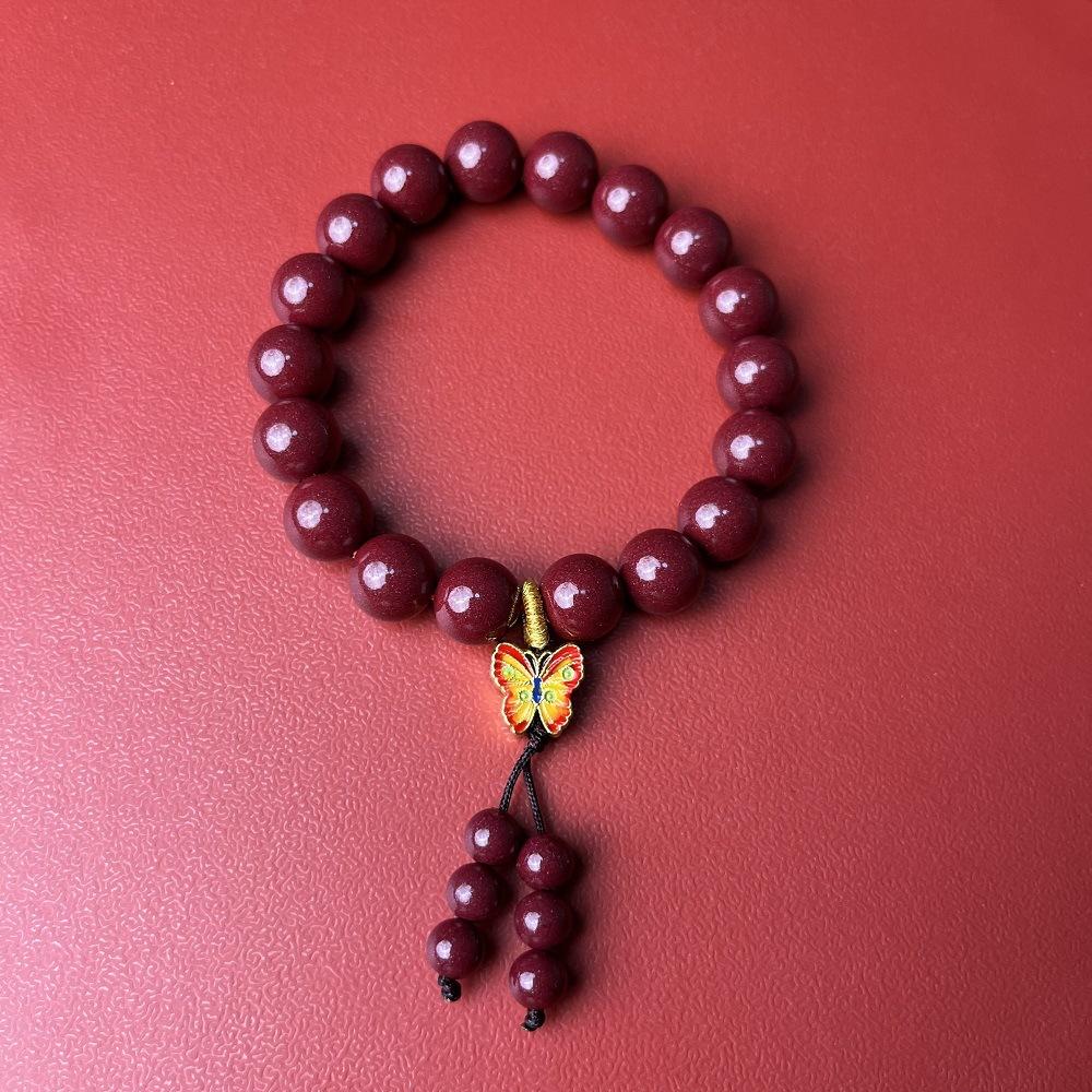 Genuine Natural High-Content Purple Gold Sand Bracelet, Women s Cinnabar Bead Bracelet, Zodiac Buddha Beads Original Design Style2