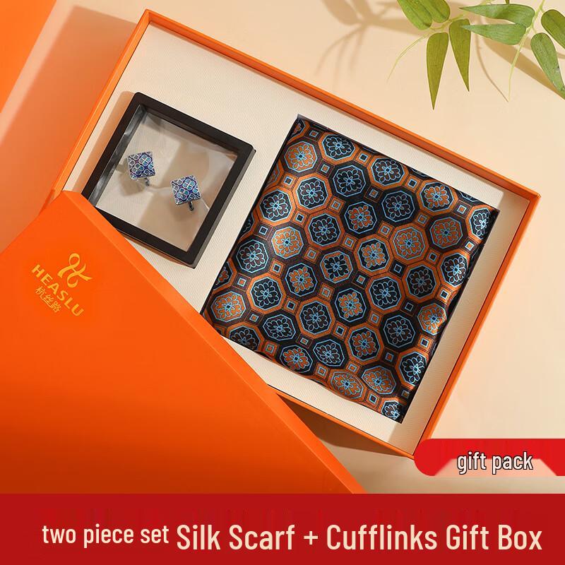 Мужской квадратный шарф Hangsilu из шелка-тусса