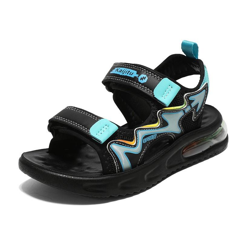 Offene Sandalen für Jungen mit Verschluss Leichte Strandschuhe Kinder Alter 4-16