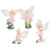 4Pcs Flower Fairies Figurines Statue Garden Home Ornament Resin Model Miniature Landscape Decor