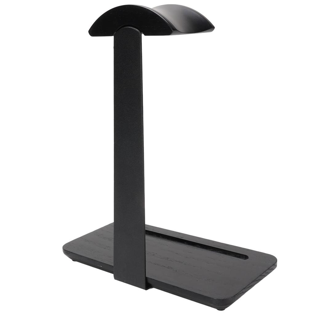 Headphone Stand Universal Wood Aluminum Alloy Space Saving Anti Slip Desktop Holder for Music Gaming Headset