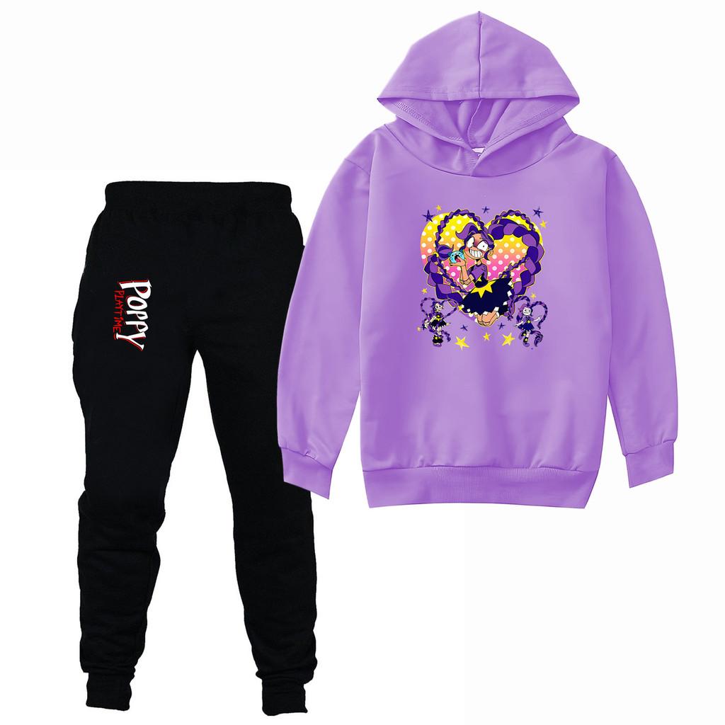 4142 Kids Girls Lily Lovebraids Print Long Sleeves Hoodies Pants Clothes Set