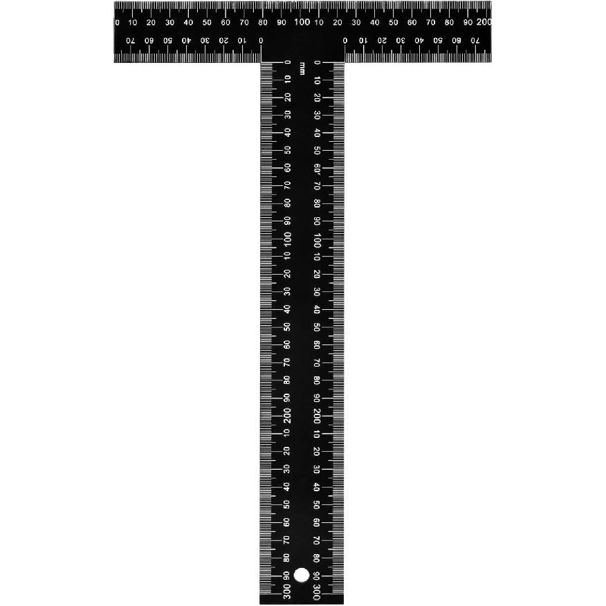 T Square Ruler - 12 inch Metal T Ruler for Drafting, Architecture, Engineering & Art | Precision Dual-Scale (Inch & MM) - Tee Ruler, Scale Ruler
