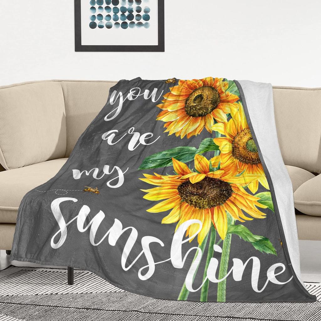 Sunflower Blanket Soft Flannel Blanket Sunflower Gift For Mom Daughter Wife