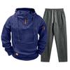 Men's Casual Pullover Hoodie and Jogger Pants Set with Pockets for Fall Winter