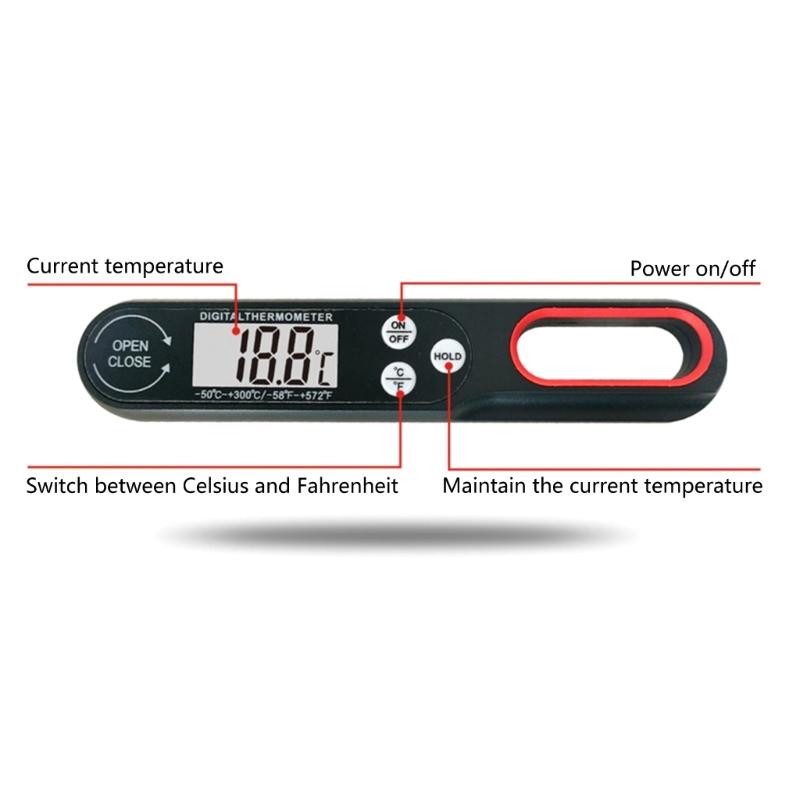 Quick Response Magnetic Back Digital Thermometers For Kitchen Use Measure Meat Oil Liquid Temperature With Clear Display