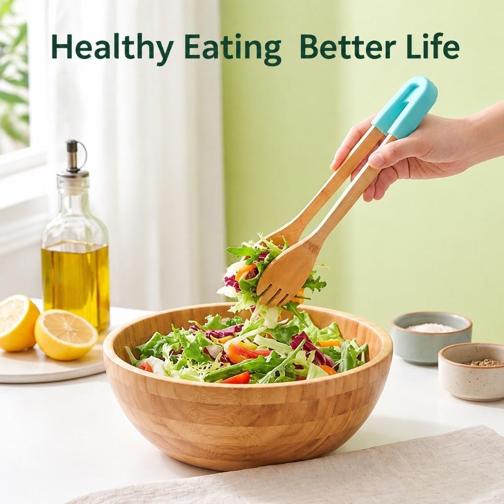 Bamboo Salad Serving Tong Multi Color Option Grill Tongs New Food Tongs Barbecue Cooking