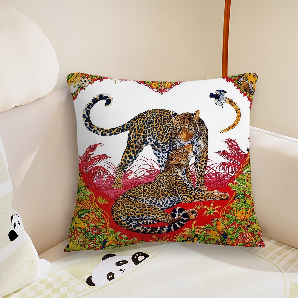 Fashion animal leopard cushion cover Pillow Case Plush Fabric Soft Double Sided Print Sofa Cushion Cover Throw Pillow Covers