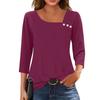 3/4 Sleeve Shirts For Women  Tees Blouses Casual Plus Size Basic Tops Pullover