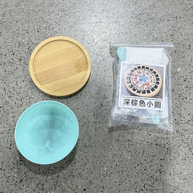 Handmade DIY Mosaic Cup Mat Bottom Bamboo Pad Early Education Free Creation Handicraft Toys