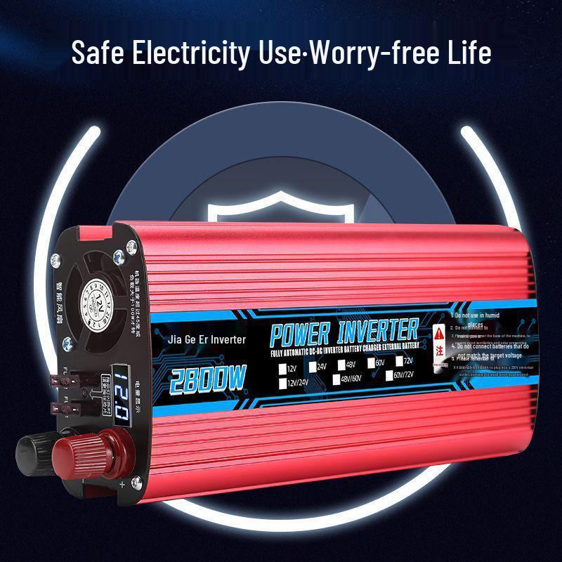 Universeller Hochleistungs-Wechselrichter 48V/60V/72V auf 220V für Elektrofahrrad-Akku und Food Truck