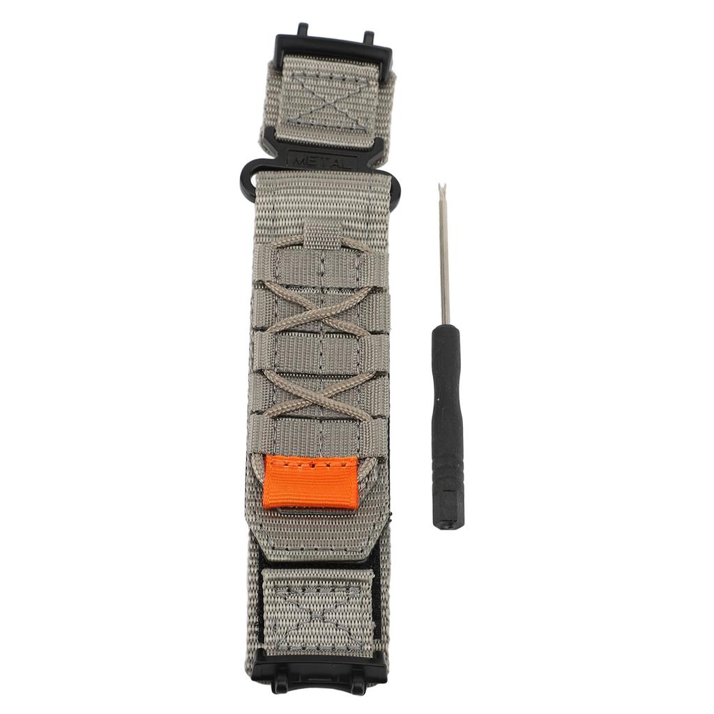 Nylon Band for T Rex 3 Hook and Loop Adjustable Sporty Style Replacement Smartwatch Wristband Loop Strap Grey