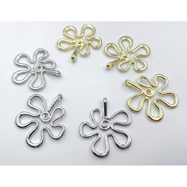Flower Charm Pendants Abstract Flower Charm Dangle Jewelry Making Accessories