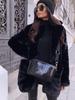 European and American temperament commuting long-sleeved lapel imitation fur jacket solid color warm large size coat women's casual versatile wome