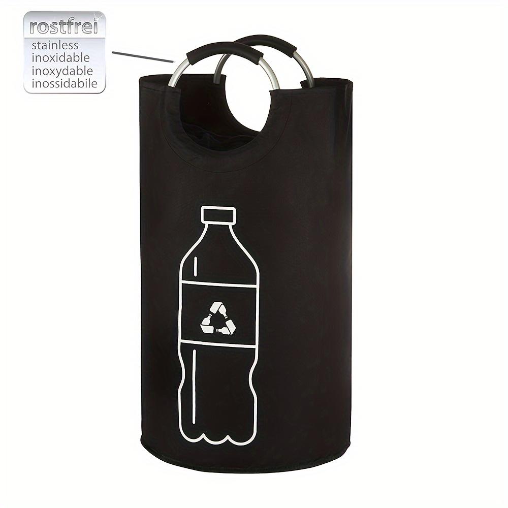 Foldable Recycling Bin for Bottles - 68.89 L Polyester Collector, Cylindrical Multifunctional Bin for In-Home Use, No Electricity Needed