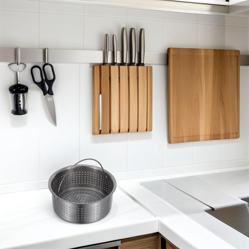 Rice Cooker Steamer Basket Stainless Steel Handle Multi-Function Food Steamer Insert Cooking Vegetables Rice Dumplings Seafood