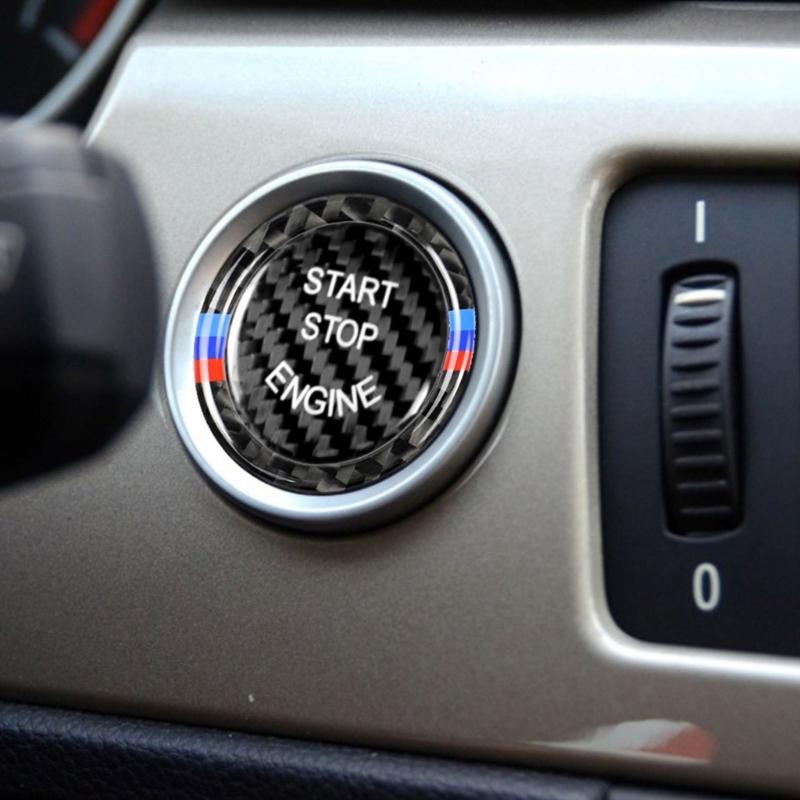 Motor Schalter Strom Zündung Knopf Verkleidung Dekoration Automobil Zubehör Auto Motor Start Stopp Knopf Abdeckung Aufkleber