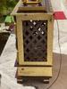 Wooden Temple | Brass Wall Pooja Mandir-Handicraft Pooja Stand Temple with Intricate Bells,Desk Storage Drawers | Home Office Religion Decor