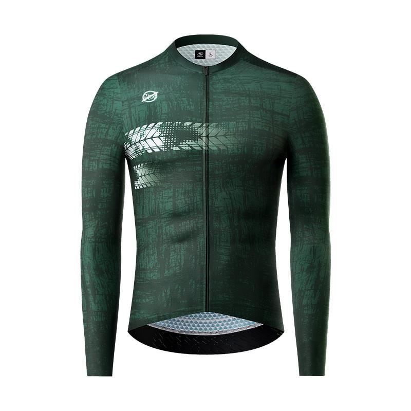 Mens Long Sleeve Cycling Jersey Road Bike Top Milk Silk Lightweight Quick Dry Compression Athletic