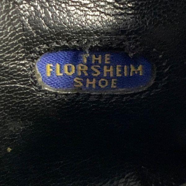 Vintage 80s-90s / Made In USA / FLORSHEIM Long Wingtip Goodyear Welt Leather Shoes Black /8.5E / 26.0-26.5cm/(USED)