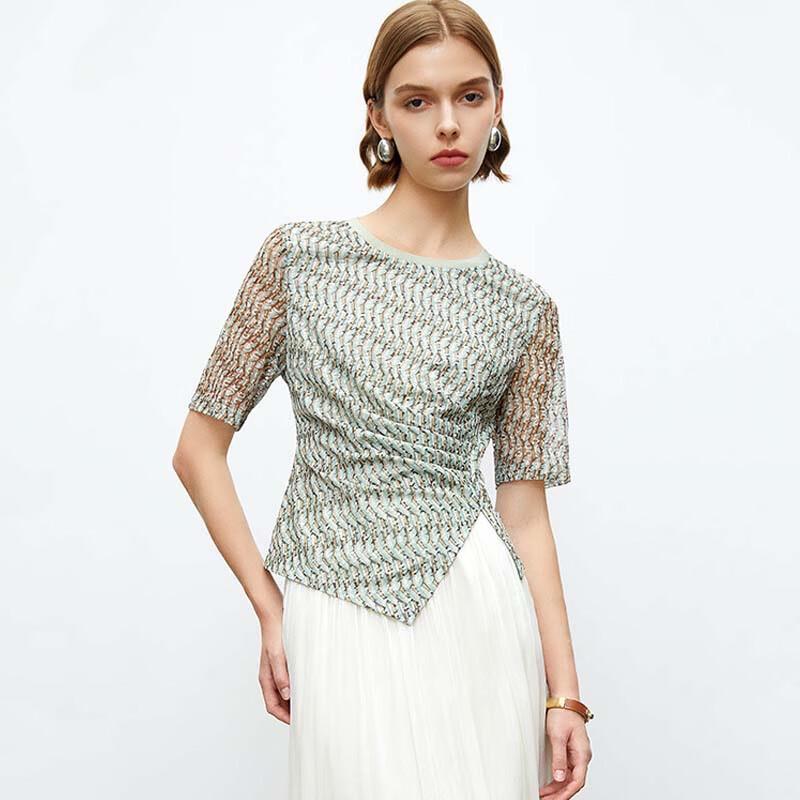 JESSIE Western Style Lace Printed Top M