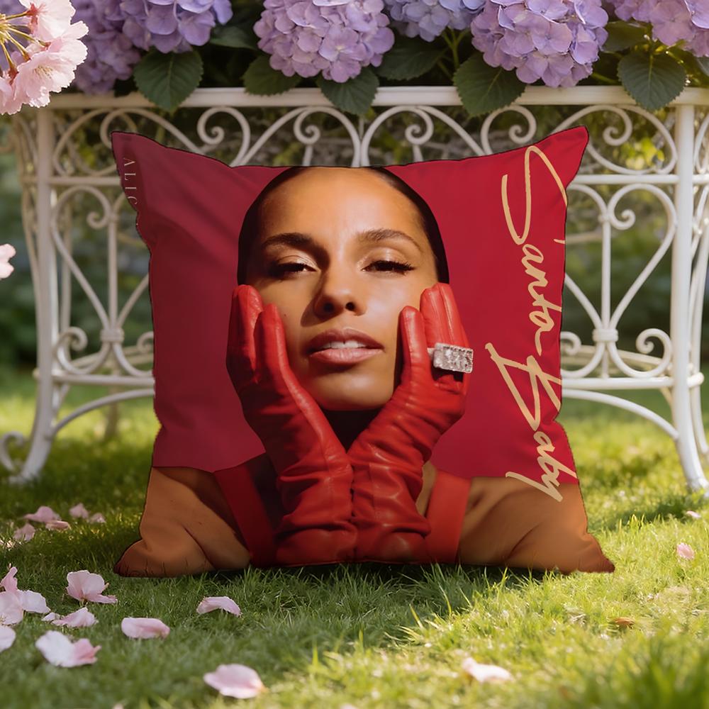 singer A-Alicia Keys Cushion Cover Home & Car Dual-Scene Pillow Cover: Reversible for Premium Comfort