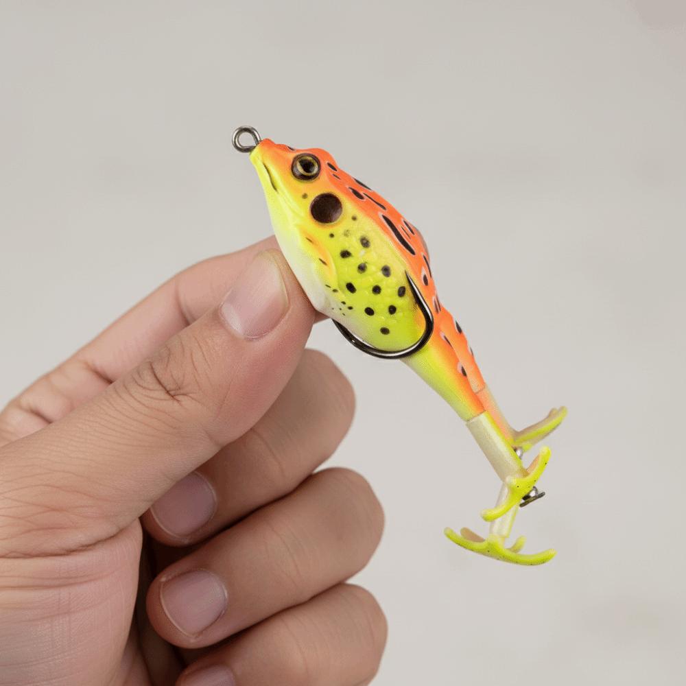 Floating Bait Frog Lure Double Propellers Soft Frog Lure Bass Fishing Lures  Bass Fishing