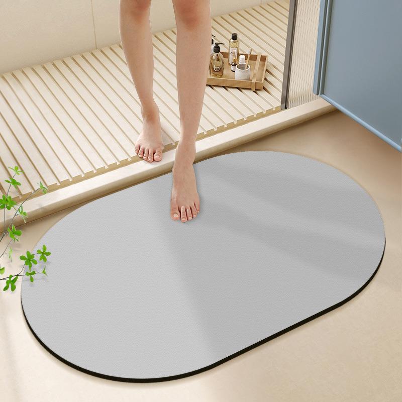 Modern Simple Diatom Mud Floor Mat Household Solid Color Water-Absorbing Quick-Drying Dirt-Resistant Floor Mat Bathroom Non-Slip Floor Mat