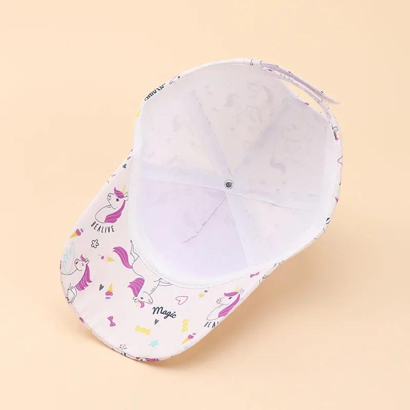 Cute Cartoon Fashion Unicorn Dinosaurs  Baseball Cap for Kids Travel Sunshade Hat for Toddler Spring Summer Children Peak Cap